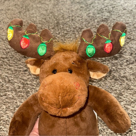Build-A-Bear Brown Light up Moose with Colorful Antlers - Picture 2 of 12